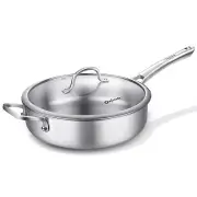 Pan,5 Quart Saute pan Stainless Steel skille 12 inch Stainless Steel Saute Pans