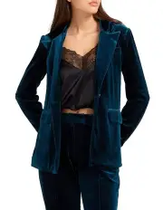 [Belle & Bloom] Eternity Velvet Blazer in Blue