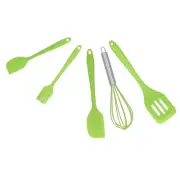 (Green)5Pcs/Set Silicone Spatula DIY Kitchen Utensil Baking Tool Cake