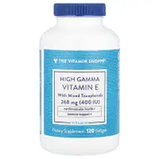The Vitamin Shoppe, High Gamma Vitamin E With Mixed Tocopherols, 120 Softgels