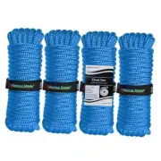 Dock Lines, 4 Pack of Boat Dock Lines 1/2” X 25’, 12” Eyelet Double-Braided