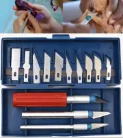 16pc Hobby Razor Knife Set with Case Axacto (Exacto Blades fits knife) Stencil