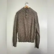 Mutual Weave Suéter De Hombre mens Size Medium cotton brown black nwt