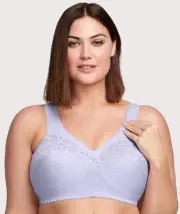 Glamorise Magiclift Cotton Support Wire-Free Bra - Lilac (Size 14B)