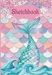 SKETCHBOOK | A4 size book | 110 Blank sheets Blue and Pink mermaid glitter sketchbook for Drawing, Sketching, Coloring, Doodling: There are lots of ... the creative to draw, sketch, doodle, etc.