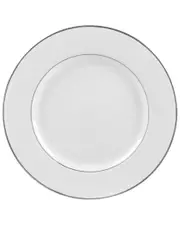 10 Strawberry Street Set of 6 Silver Double Line Luncheon Plates