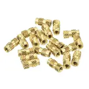 Knurled Insert Nut M3 x 10mm L x 5mm OD Female Brass Embedding Nut 80Pcs