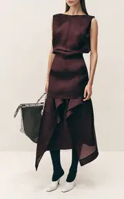[Khaite] Toma Draped Silk-Organza Mini Dress