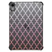 iPad mini (6th gen) iPad Impact Case Coral and Pink Ombre Quatrefoil Transparent