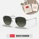 【RayBan 雷朋】六角形金屬太陽眼鏡(RB3548N-004/71 54mm)