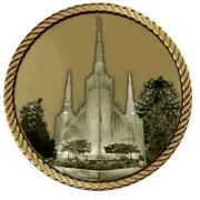 LDS Portland Temple Medallion for Box Cremation Urn/Flag Case - 3 Inch Diameter