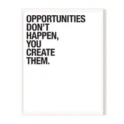Opportunities Framed Printed Wall Art - White