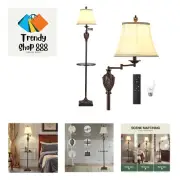 Traditional LED Floor Lamp with 350° Adjustable Swing Arm Lamp – Vintage Stan...
