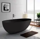 Bahama 1700*840*545mm Freestanding Bath Tub Cast Stone Matte Black Oval