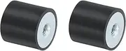 uxcell 30 x 30mm M8 Thread Female Rubber Mounts,Vibration Isolators,Replaces Anti Vibration Pads Flat Silent Block Base Block 2Pcs