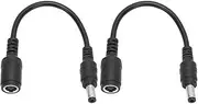 Dilwe 2-Piece DC Power Supply Adapter Converter, 7.4 x 5.0 mm Female to 5.5 x 2.5 mm Male for Laptop, 5.9 Inch Short Distance Laptop Fast Charging Adapter (Black)