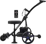2025 Model New Remote Control Golf Buggy Electric Golf Trolley with Dual Motors, USB Charger, Seat-Blue