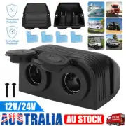 12V Socket 12 Volt 2 Way Car Cigarette Lighter Socket Waterproof Outlet Splitter
