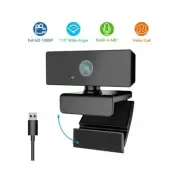 Webcam with Microphone, 1080P Webcam Streaming Computer Web Camera with 110°Wid