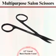 Unisex Stainless Steel Scissors for Nails Eyebrows & Beard Grooming 4.5" Curved