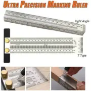 Precision Marking Ruler T Type Square Woodworking Scriber Measuring Tool FS