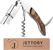 Jettory Wine Opener - Professional Corkscrews - Bottle Opener w/Foil Cutter and Cap Remover for Wine Bottles - Manual Wine Key for Servers, Waiters, Bartenders and Home Use