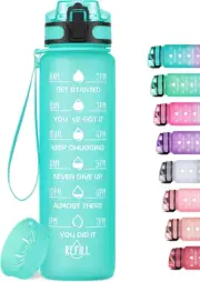 Reusable Water Bottle, 1 Litre Water Bottle, Bpa-Free Tritan Plastic Sports Bott