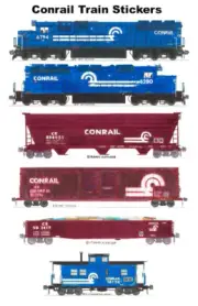 Conrail Freight Train 6 individual Stickers Andy Fletcher