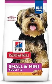 Hill's Science Diet Adult Small Paws, Chicken Meal, Barley & Brown Rice Recipe, Dry Dog Food for Small & Toy Breed Dogs, 7.03kg Bag