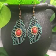 2" Bronze-tone Earring Set Bohemian Retro Dangle Drop Hook New Free Ship 7849