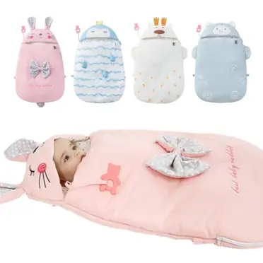 嬰兒抱被 感溫新生兒睡袋 防驚嚇襁褓純棉動物包巾