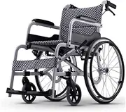 Wheelchair Folding Wheelchair Aluminum Wheelchair Transport Wheelchair Lightweight and Foldable Frame Wheelchair for Disabled Elderly Beach Wheelchair