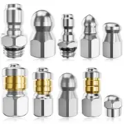 Jetter Heads Kit (Pack of 10) Jetter Nozzle Kit Rotating Button Drain Cleanin...