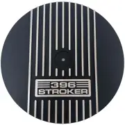 Chevy 396 Stroker 14" Round Air Cleaner Lid Kit, Finned - Black