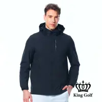 在飛比找momo購物網優惠-【KING GOLF】男款LOGO印花防風防雨保暖兩件式衝鋒