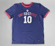 UMBRO United States RED WHITE BLUE Soccer Jersey Ringer Tee - SIZE LARGE - NWOT