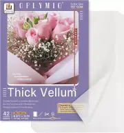 Thick Translucent Vellum Paper, Oplymio 42 Sheets 167GSM Printable Tracing Vellu