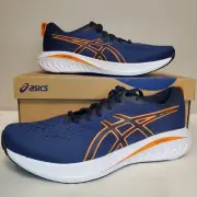 Asics Gel Excite 10 Running Shoes Mens Size 9.5 Deep Ocean Blue Bright Orange