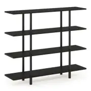 Furinno Turn-N-Tube Engineered Wood 4-Tier Wide Display Shelf in Espresso/Black