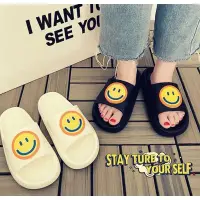 在飛比找Yahoo!奇摩拍賣優惠-ins微笑圖案厚底拖鞋．防水止滑 室內拖鞋