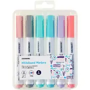 J.Burrows Whiteboard Markers Bullet Pastels 6 Pack