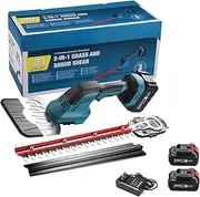 2-in-1 Cordless Hedge Trimmer, 21v Mini Electric Cordless Hedge Trimmers with Battery and Charger, Lightweight Handheld Bush Trimmer, for Garden, Yard and Lawn