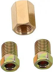 Brake Line Pressure Fittings 3/8-24 Threads Nickel Oil Pipe Connectors for Reliable Performance