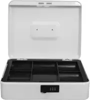 Metal Cash Box, Money Saving Box with Combination Lock Safe and Money Tray for H