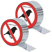 2pcs bird tape, reflective bird tape, deterrent tape, double-sided laser tape, to scare away birds, scare away birds, protect balcony, garden, 50m