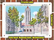 METAL SIGN - Connecticut Postcard - Hall of Graduate Studies, Yale University,