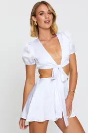 White Playsuit Short Sleeve - Size 10, Women's Jumpsuit