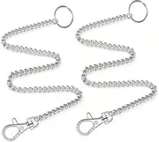 [Generic] 2Pcs Chain Belt Set, Wallet Chain, Pants Chain, Pocket Chain with Keyring for Pants Belt Jeans Wallets and Keys