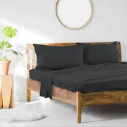 Ardor Double Bed Fitted Sheet Bedding Set w/Pillowcases 1000TC Cotton Rich Slate