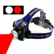 Dual LEDs Sensor Red+White Light Zoom Headlamp for Aviation Astronomy Head Light